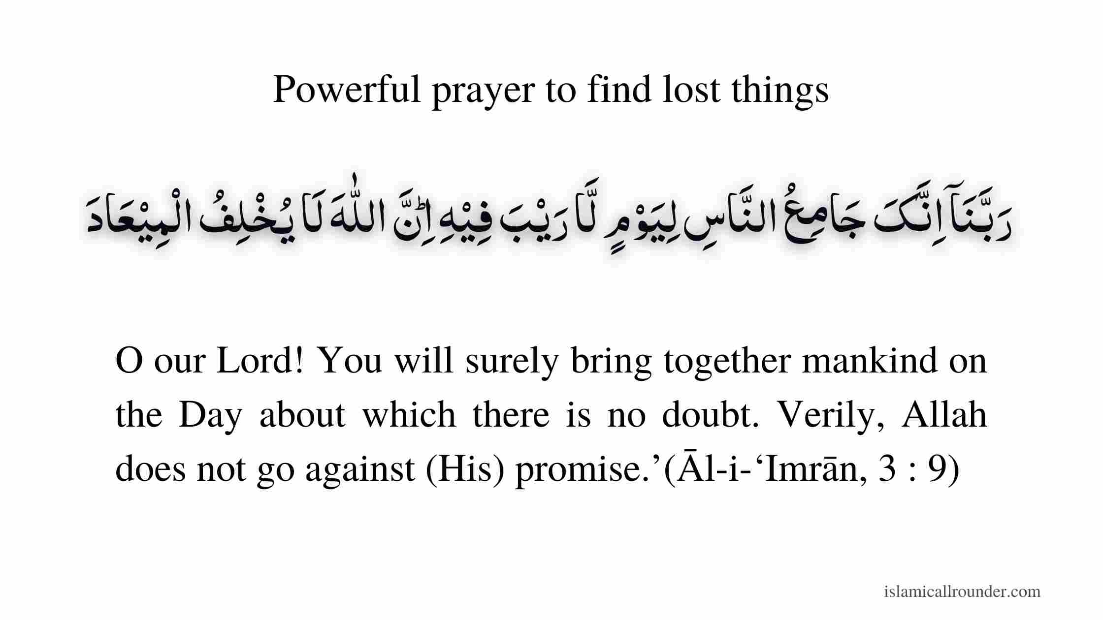 Powerful prayer to find lost things