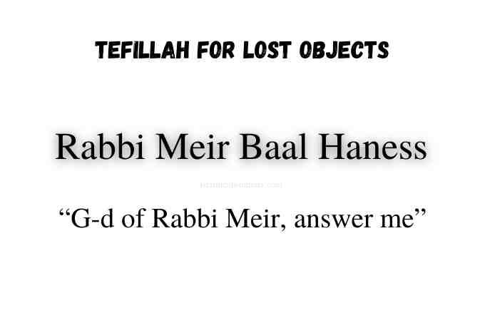 Tefillah for lost objects